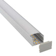 Kit que incluye perfil de aluminio FAT, cubierta opal,  y tapas laterales. Para proteger y ocultar las tiras led, lo que permite realizar instalaciones profesionales, limpias y con estilo.