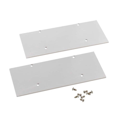 Kit que incluye tapas (derecha e izquierda) de aluminio anodizado y tornillos de cierre del perfil led NewWALL.