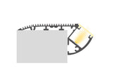 Kit que incluye perfil de aluminio anodizado, cubierta opal y tapas laterales. Indicado para instalación en los peldaños de las escaleras para señalizar los pasos, como en cines, teatros, etc.
