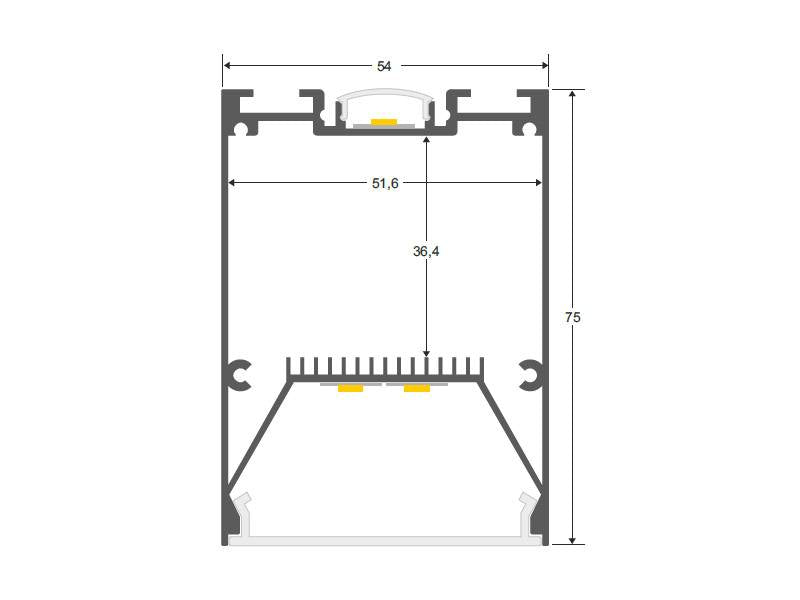 Kit que incluye perfil de aluminio, cubierta opal y tapas laterales. Para proteger y ocultar las tiras led, lo que permite realizar instalaciones profesionales, limpias y con estilo. Lacado en color blanco.