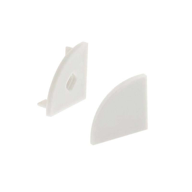 Kit que incluye las tapas de cierre derecha e izquierda del perfil led KORK-mini. Color blanco.