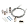 Completo kit que incluye todo lo necesario para instalar fácilmente los perfiles KROB de forma suspendida.