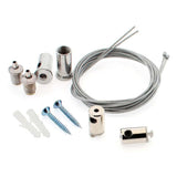 Completo kit que incluye todo lo necesario para instalar fácilmente los perfiles KROB de forma suspendida.
