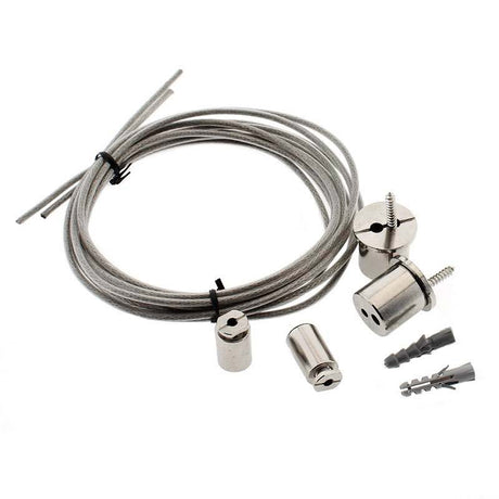 Completo kit que incluye todo lo necesario para instalar fácilmente en los perfiles de aluminio de forma suspendida. Compatible con los perfiles: KORK, ALKAL SUSPEND, VART SUSPEND, PROLUX, MASAT, ZAK, NORLUX, BAROUND.
