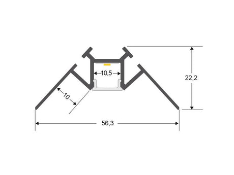 Kit que incluye las tapas de cierre derecha e izquierda del perfil led LING.