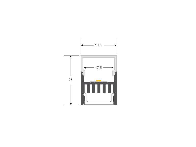 Kit que incluye las tapas de cierre derecha e izquierda del perfil led GURKEN.