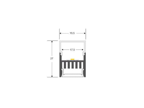 Clip montaje tira led para sujetar los perfiles GURKEN a cualquier superficie.