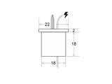 Conector para atornillar al techo y pasar el cable electrificado de forma sencilla sin necesidad de caja de conexiones.