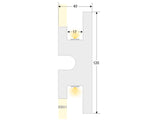 Moldura fabricada en poliestireno extruido diseñada para instalación de iluminación lineal led. La combinación entre los perfiles de aluminio, molduras de poliestireno y tiras led, ofrecen un acabado distinguido a tus proyectos más exigentes.