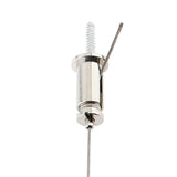 Conector para atornillar al techo y sujetar el cable de suspensión de las lámparas suspendidas. Incorpora un sistema de presa que sujeta el cable y lo puede regular con facilidad a la altura deseada.