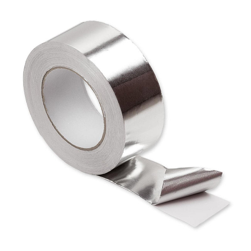 Cinta adhesiva de aluminio con un ancho de 50mm y 50 metros de longitud. Para forrar el interior de las molduras led y reflejar la luz de forma eficaz haciendo la función de reflector.