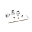 Kit que incluye 3 prisioneros metálicos en forma de cilindro fabricados en acero cromado para perfiles redondos CYCLE para el paso de cables + 3 tornillos allen para aprisionar el cable + 1 llave allen. 