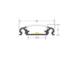 Clip montaje tira led para sujetar los perfiles led a cualquier superficie. (1 unidad)