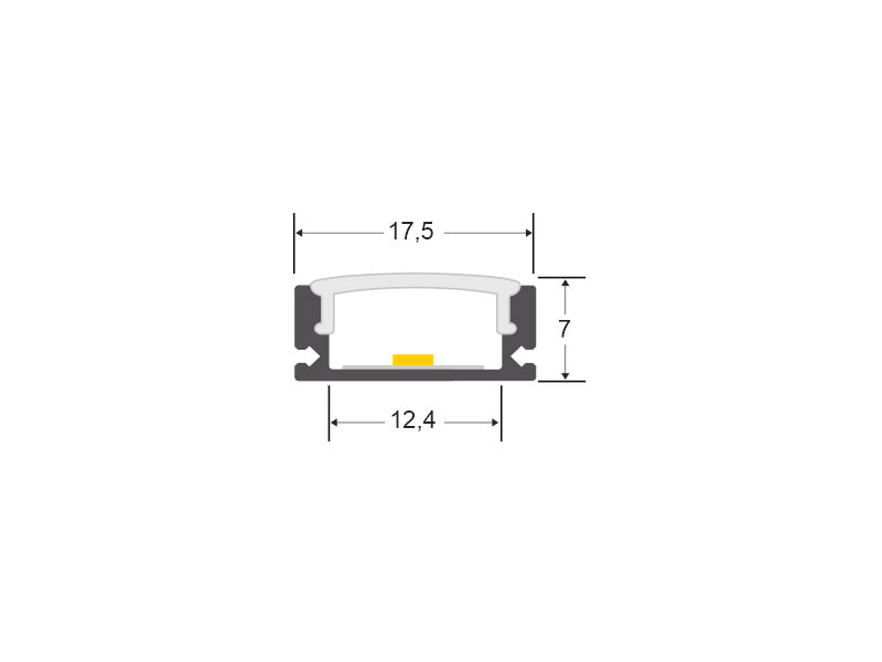 Kit que incluye perfil de aluminio, cubierta opal y tapas laterales. Para proteger y ocultar las tiras led, lo que permite realizar instalaciones profesionales, limpias y con estilo.