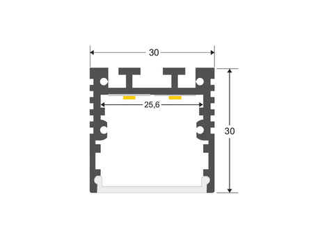 Difusor de color negro fabricado con un compuesto especial que permite transmitir luz led.