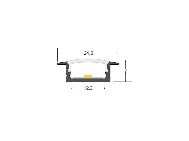 Difusor de color negro fabricado con un compuesto especial que permite transmitir luz led.