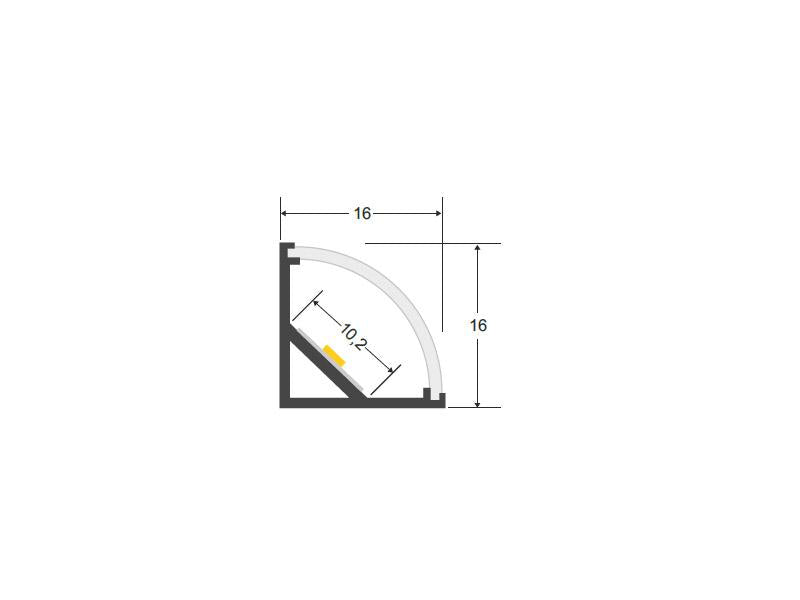 Cubierta de plástico para instalaciones personalizadas de tiras led. Permite realizar instalaciones profesionales, limpias y con estilo.