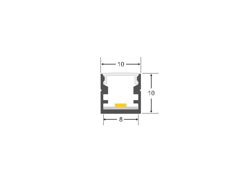 Kit que incluye las tapas de cierre derecha e izquierda del perfil led CUB.