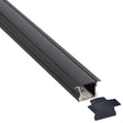 Kit que incluye perfil de aluminio de color negro, cubierta negra y tapas laterales. Para proteger y ocultar las tiras led, lo que permite realizar instalaciones profesionales, limpias y con estilo.