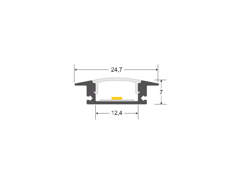 Kit que incluye perfil de aluminio de color negro, cubierta negra y tapas laterales. Para proteger y ocultar las tiras led, lo que permite realizar instalaciones profesionales, limpias y con estilo.