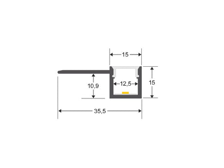 Kit que incluye las tapas de cierre derecha e izquierda del perfil led RUM