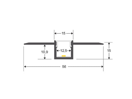 Kit que incluye las tapas de cierre derecha e izquierda del perfil led KAFFER