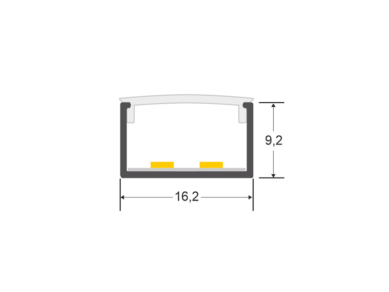 Perfil de aluminio para proteger las tiras led, lo que permite realizar instalaciones profesionales, limpias y con estilo.