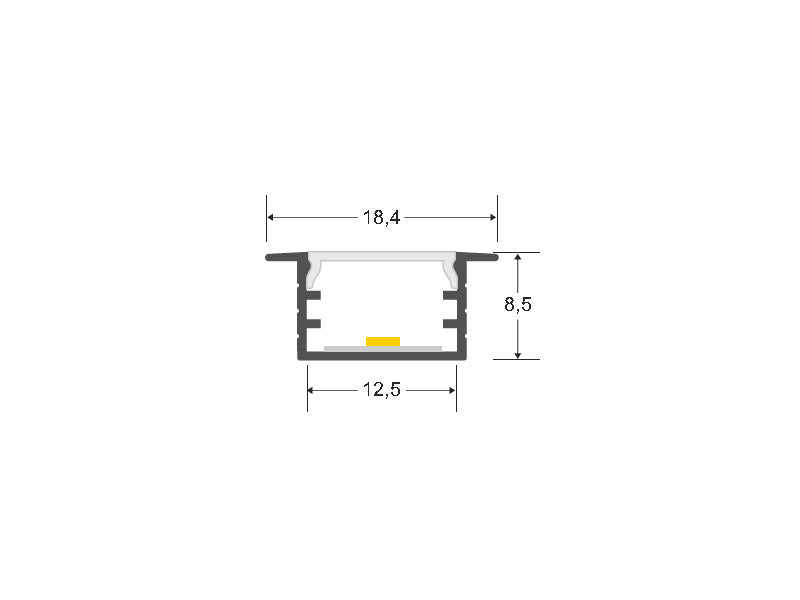 Kit que incluye perfil de aluminio de color negro, cubierta negra y tapas laterales. Para proteger y ocultar las tiras led, lo que permite realizar instalaciones profesionales, limpias y con estilo.