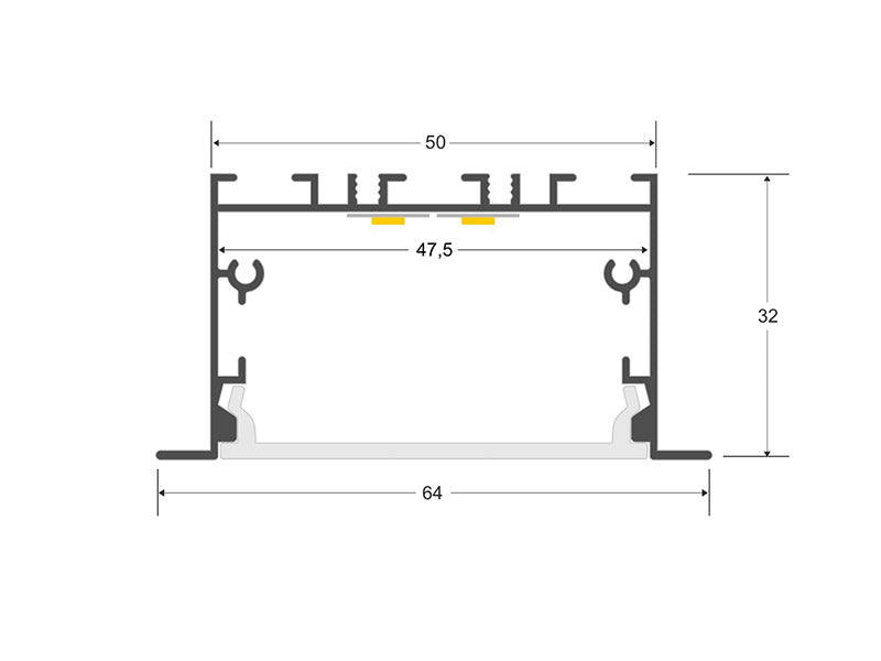 Kit que incluye perfil de aluminio, cubierta opal y tapas laterales. Para proteger y ocultar las tiras led, lo que permite realizar instalaciones profesionales, limpias y con estilo.