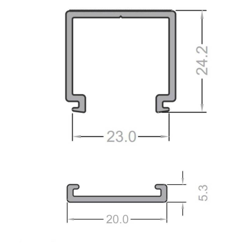 Perfil de policarbonato para proteger las tiras led, lo que permite realizar instalaciones profesionales, limpias y con estilo. Para tiras DC y AC, Incluye base y cubierta para una fácil instalación.