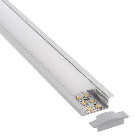 Kit que incluye perfil de aluminio, cubierta opal y tapas laterales. Para proteger y ocultar las tiras led, lo que permite realizar instalaciones profesionales, limpias y con estilo.