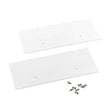 Kit que incluye tapas (derecha e izquierda) de aluminio color blanco y tornillos de cierre del perfil led NewWALL.