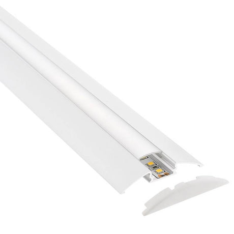 Kit que incluye perfil de aluminio, cubierta opal y tapas laterales. Para proteger y ocultar las tiras led, lo que permite realizar instalaciones profesionales, limpias y con estilo.