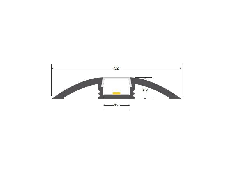 Kit que incluye perfil de aluminio, cubierta opal y tapas laterales. Para proteger y ocultar las tiras led, lo que permite realizar instalaciones profesionales, limpias y con estilo.