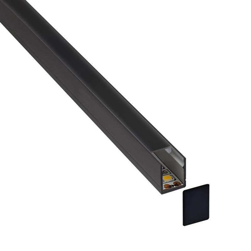 Kit que incluye perfil de aluminio, cubierta opal, clips de sujección y tapas laterales. Para proteger y ocultar las tiras led, lo que permite realizar instalaciones profesionales, limpias y con estilo.