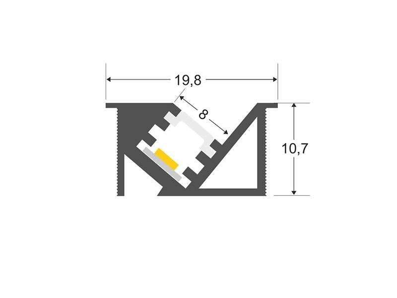 Kit que incluye perfil de aluminio de color negro, cubierta opal y tapas laterales. Para proteger y ocultar las tiras led, lo que permite realizar instalaciones profesionales, limpias y con estilo.