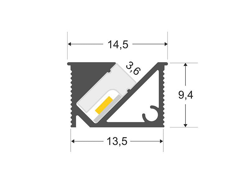 Kit que incluye perfil de aluminio, cubierta opal de silicona y tapas laterales. Para proteger y ocultar las tiras led, lo que permite realizar instalaciones profesionales, limpias y con estilo.