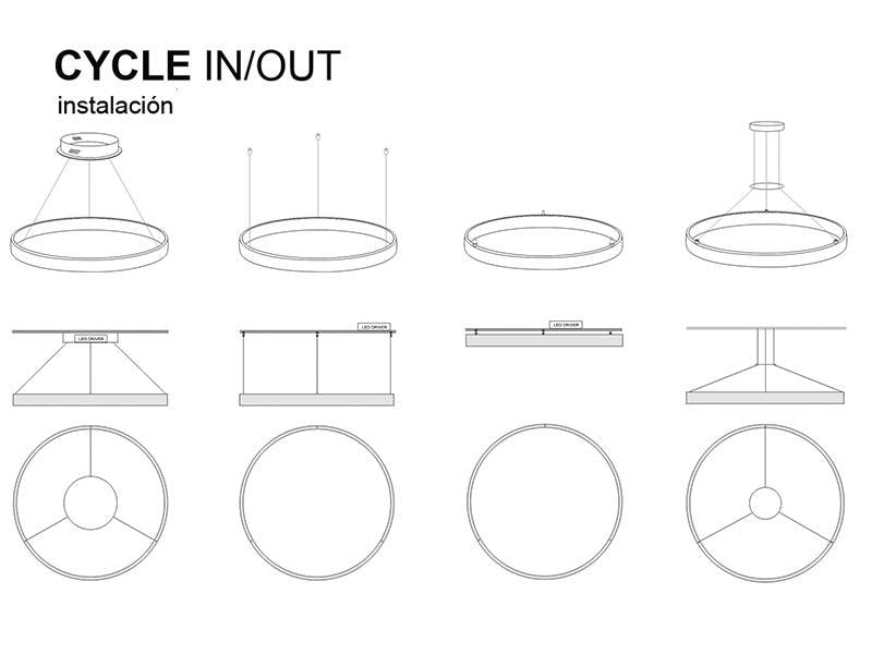 Kit que incluye perfil circular de aluminio y cubierta de silicona opal. Para fabricar espectaculares luminarias LED con múltiples opciones de instalación. Lacado en color blanco mate.