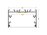 Kit que incluye perfil de aluminio, cubierta opal y tapas laterales. Para proteger y ocultar las tiras led, lo que permite realizar instalaciones profesionales, limpias y con estilo. Para instalación suspendida o superficie.