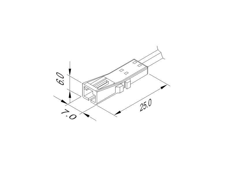 Conector rápido Hembra 2 Pin con cable 1,5m