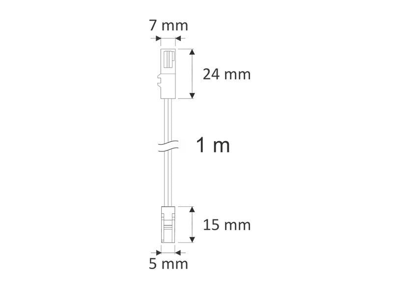 Cable con conectores rápidos 2 Pin, 1m