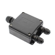 Caja IP68 para conexiones estancas, incluye 3 conectores para cables.