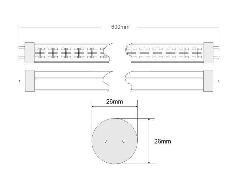 Pack compuesto por 30 Tubos LED T8 600mm con difusor de cristal opal. El nuevo tubo led con chip LED SMD2835 emite menos calor por lo que aumenta la vida útil con encendido continuo. Sustituyen a los tubos fluorescentes convencionales, ahorrando más del 60% de electricidad, no emite parpadeos ni radiaciones ultravioleta y su encendido es inmediato. Son de fácil sustitución, no requieren mantenimiento y aseguran una alta durabilidad.