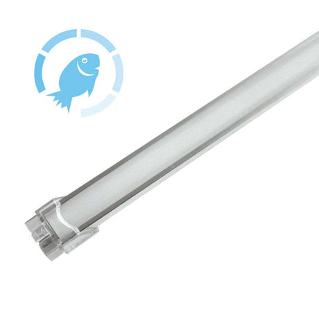 Barras led especialmente concebidas para su instalación en lineales de alimentación para ofrecer una iluminación adecuada para crear una atmósfera que anima a los clientes a comprar y muestra la mejor cara de los productos. En los expositores de pescadería, la luz blanca fría reflejada en el hielo picado crea una sugerente sensación de "recién pescado".