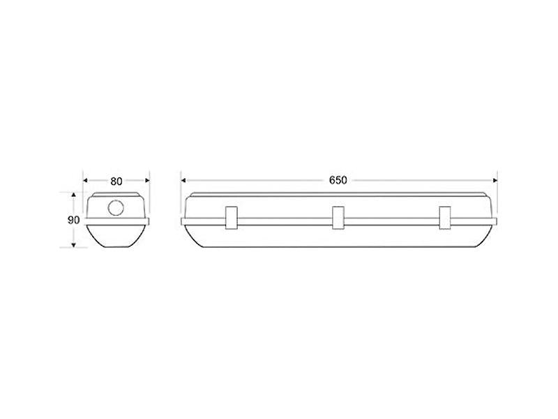 Pantalla estanca con protección IP65 para la instalación de 1 tubo led T8 de 60cm con conexión a 2 laterales. Fácilmente puedes cambiar el cableado para tubos led con conexión de 1 lateral.