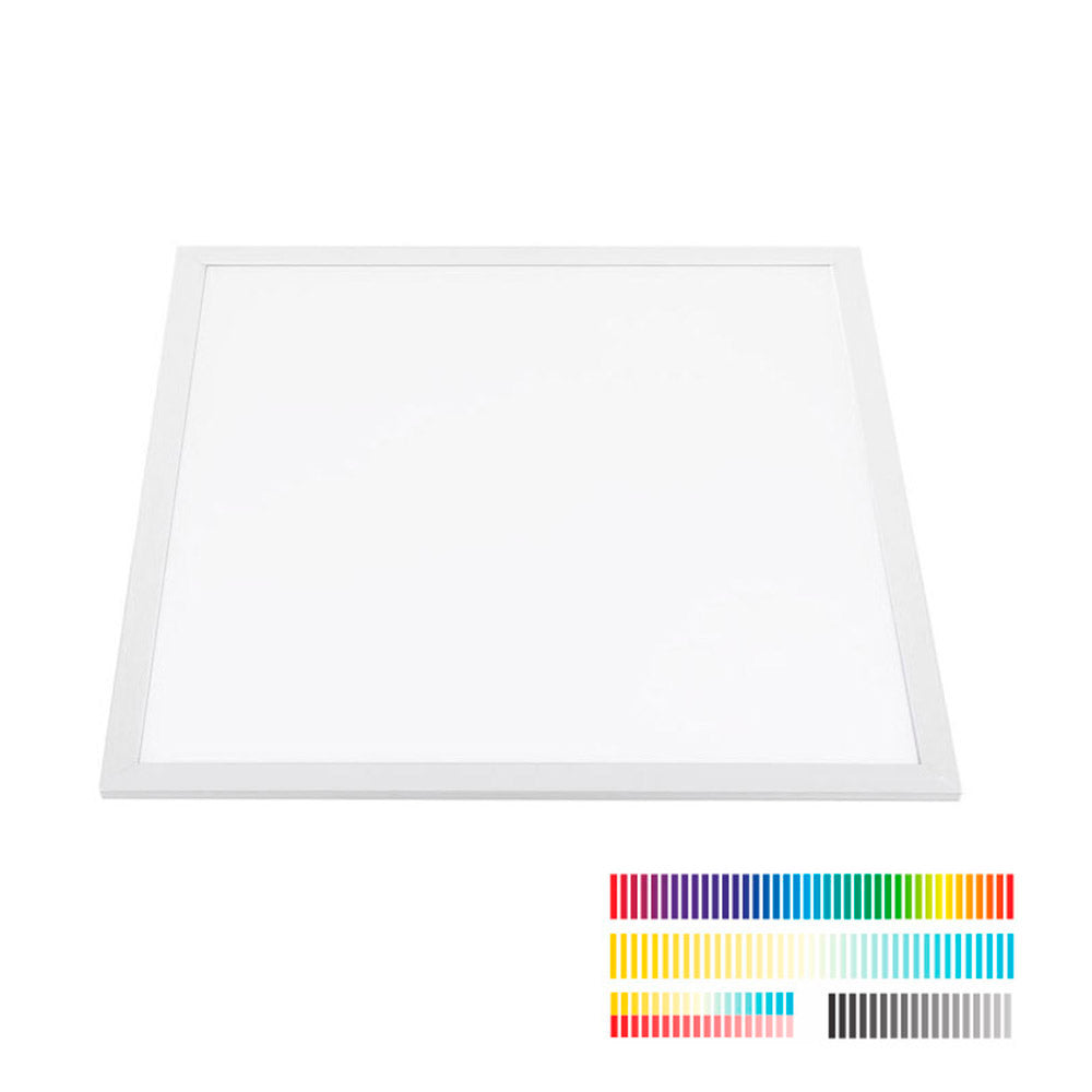 Panel led que ofrece todas las posibilidades de luz en una única luminaria, desde blanco cálido, neutro y frío (desde 2700K hasta 6500K), hasta RGB fácilmente configurable. Necesita fuente de alimentación, controlador y mando a distancia RF (no incluido). Con un único mando puede controlar varios paneles led y crear un ambiente de luz distinto para cada necesidad.