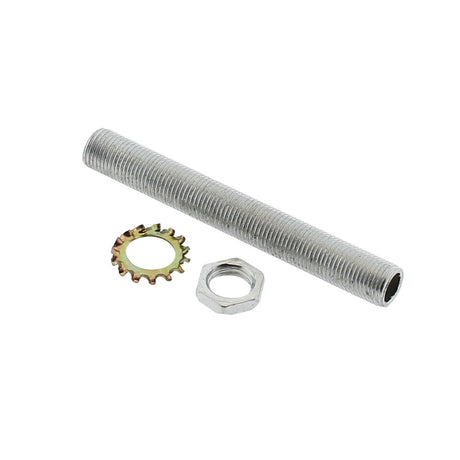 Incluye tornillo hueco para base E27, 80mm, tuerca y arandela.