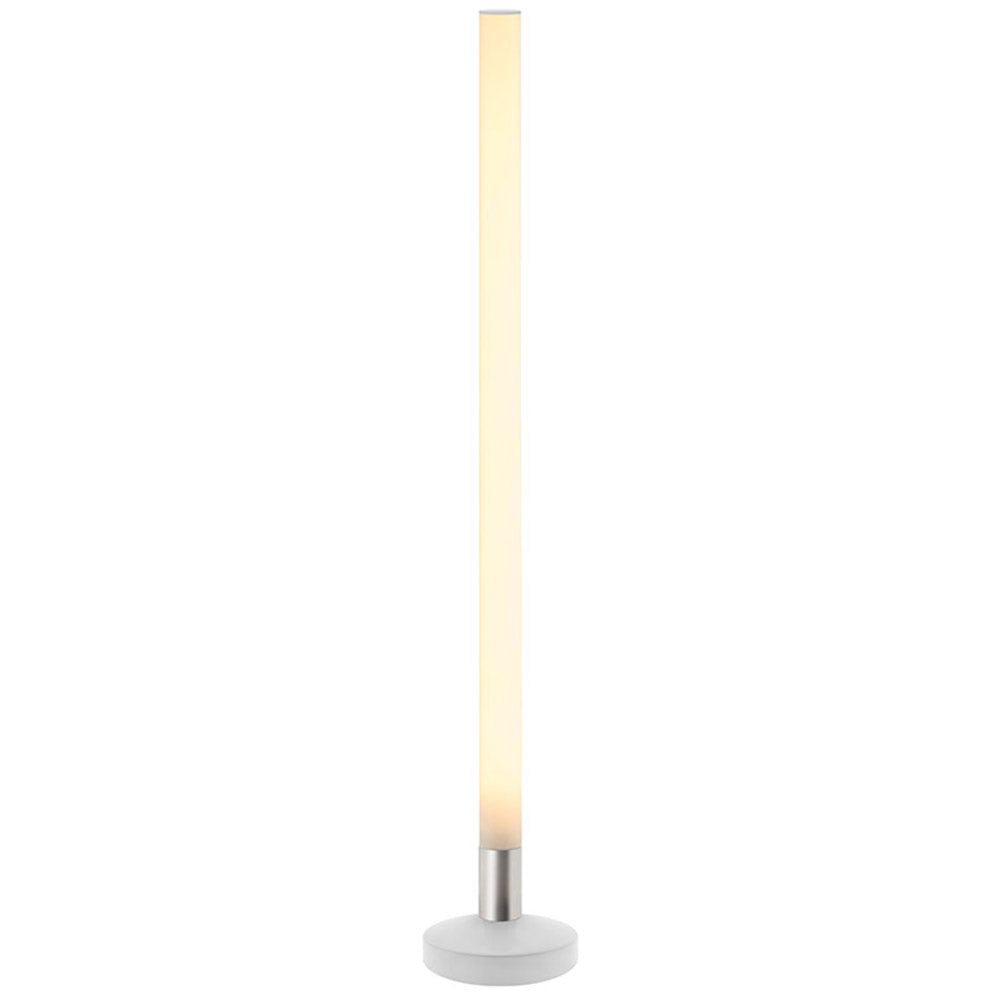 Columna de luz con en base de acero y cubierta circular opal con una potente luminosidad regulable con el mando a distancia incluido. Luminaria exclusiva para crear ambientes únicos en cualquier lugar. Incluye mando a distancia RF para apagar/encender, controlar el color de luz (desde blanco cálido-neutro-frío), la intensidad y efectos de la luz.