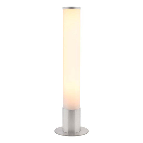 Columna de luz con en base de acero y cubierta circular opal con una potente luminosidad regulable con el mando a distancia incluido. Luminaria exclusiva para crear ambientes únicos en cualquier lugar. Incluye mando a distancia RF para apagar/encender, controlar la intensidad y efectos de la luz.