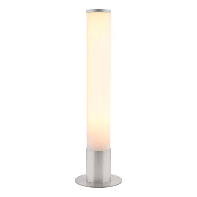 Columna de luz con en base de acero y cubierta circular opal con una potente luminosidad regulable con el mando a distancia incluido. Luminaria exclusiva para crear ambientes únicos en cualquier lugar. Incluye mando a distancia RF para apagar/encender, controlar la intensidad y efectos de la luz.